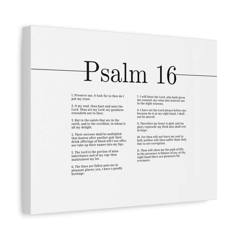 Scripture Canvas Therefore My Heart Is Glad Psalm 16 Christian Wall Art Bible